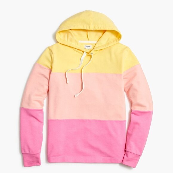 J. Crew Tricolor Stripe Pullover Hoodie Sweatshirt XS - Picture 1 of 3
